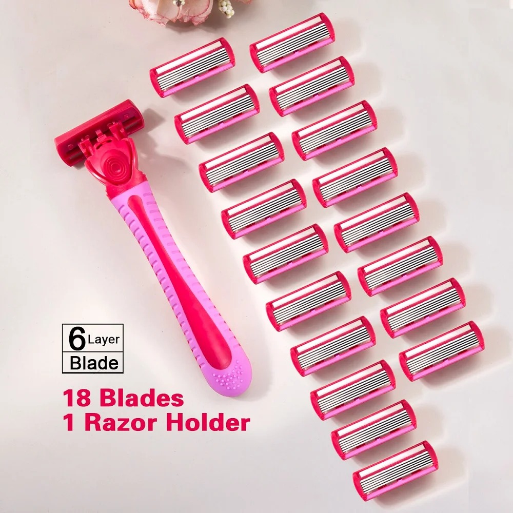 1 Handle + 18 Blades/ Women Ma - Safety Razor Handle avaliação e preço