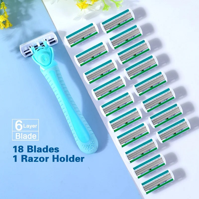 1 Handle + 18 Blades/ Women Ma - Safety Razor Handle avaliação e preço