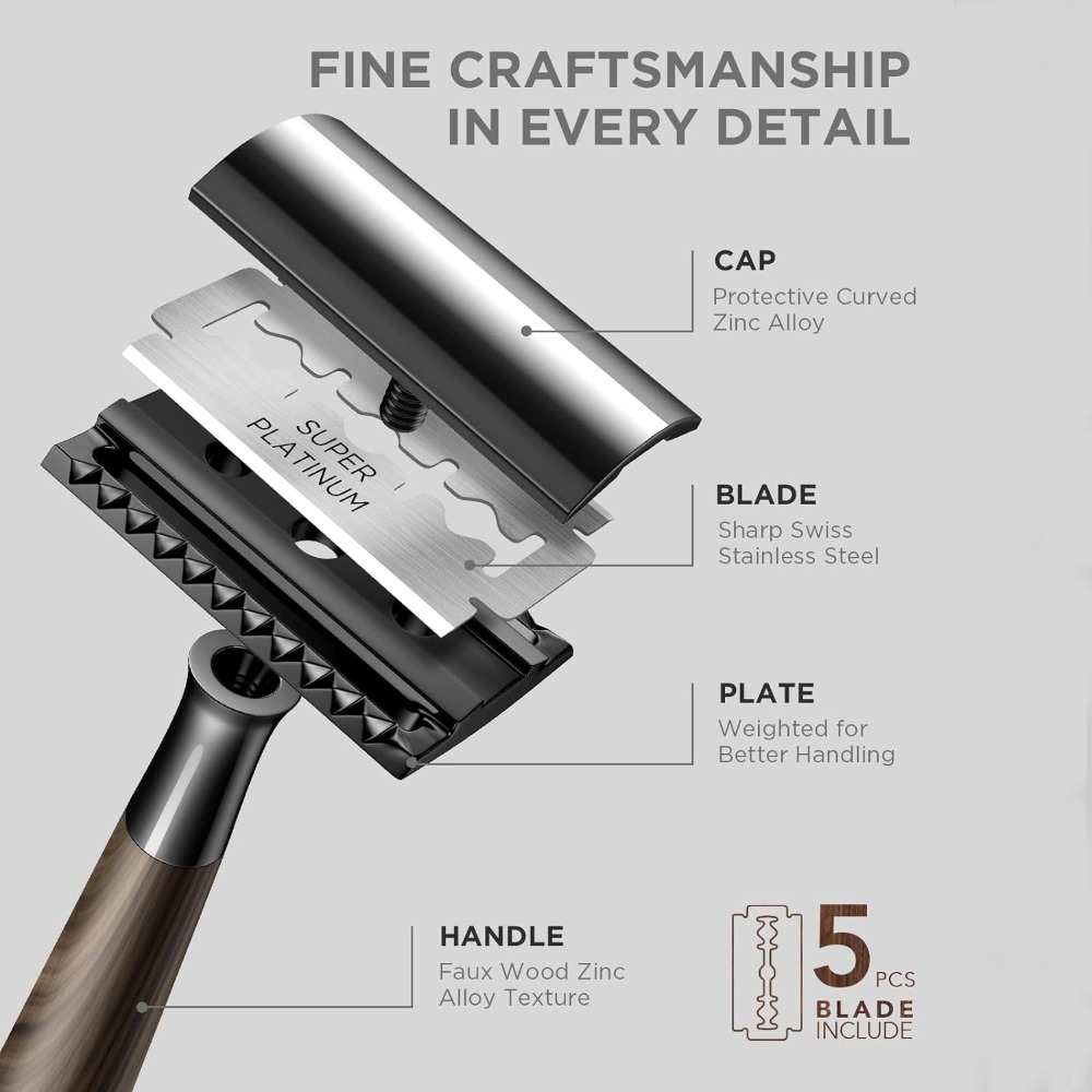 Professional Men's Double Edge - Safety Razor Handle avaliação e preço